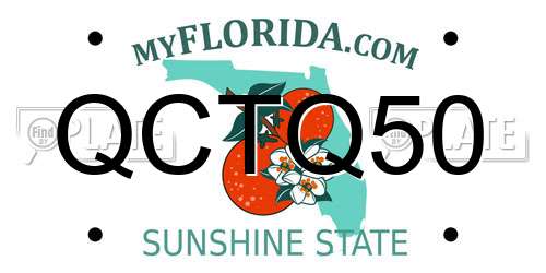 QCTQ50 Florida License Plate