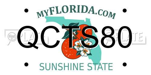 QCTS80 Florida License Plate