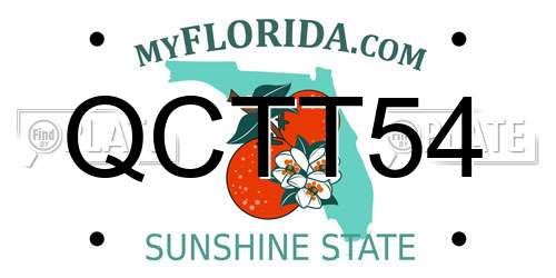 QCTT54 Florida License Plate