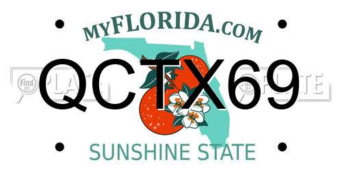 QCTX69 Florida License Plate