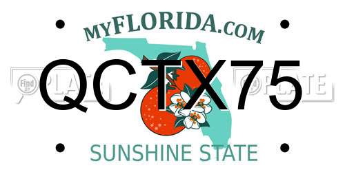 QCTX75 Florida License Plate