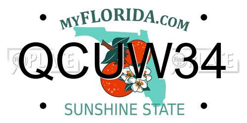 QCUW34 Florida License Plate