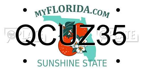QCUZ35 Florida License Plate
