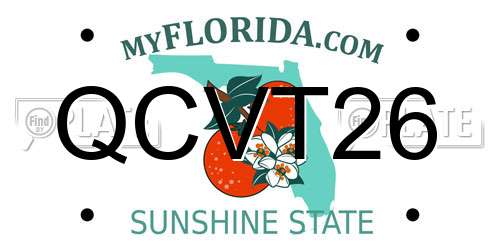 QCVT26 Florida License Plate