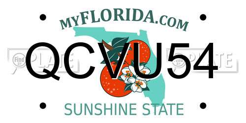 QCVU54 Florida License Plate