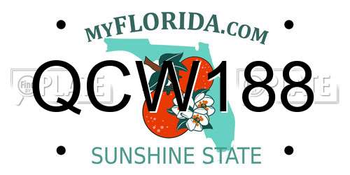 QCW188 Florida License Plate