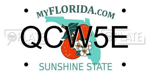 QCW5E Florida License Plate