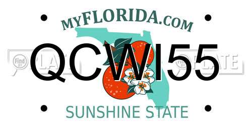 QCWI55 Florida License Plate