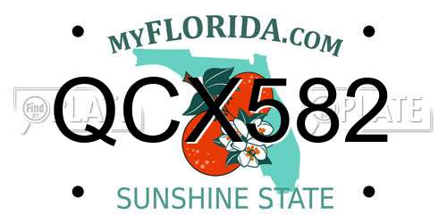 QCX582 Florida License Plate