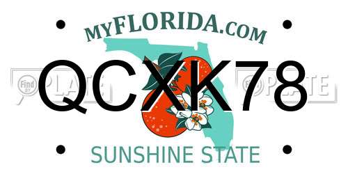 QCXK78 Florida License Plate
