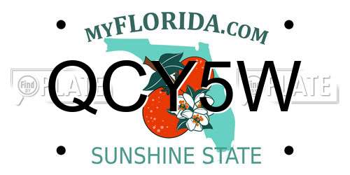 QCY5W Florida License Plate