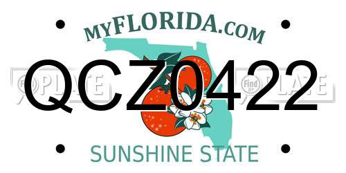 QCZ0422 Florida License Plate