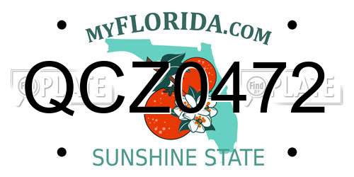 QCZ0472 Florida License Plate
