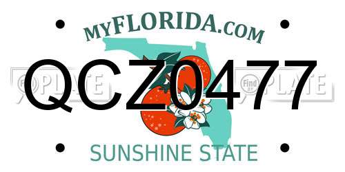 QCZ0477 Florida License Plate