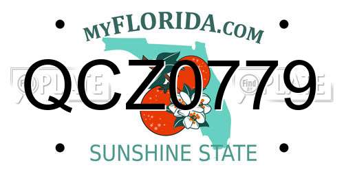 QCZ0779 Florida License Plate