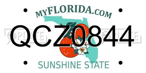 QCZ0844 Florida License Plate