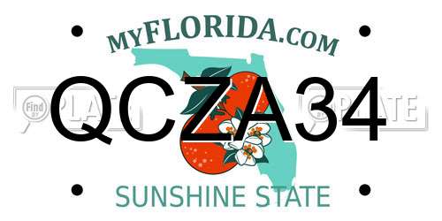 QCZA34 Florida License Plate