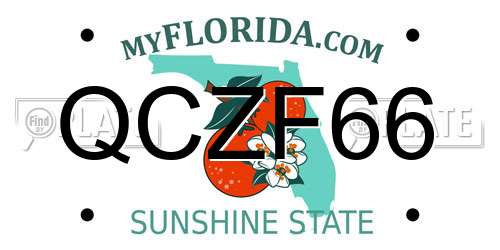 QCZF66 Florida License Plate
