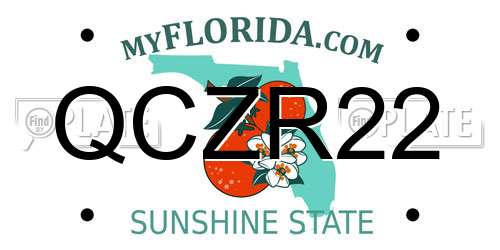 QCZR22 Florida License Plate