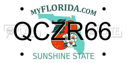 QCZR66 Florida License Plate