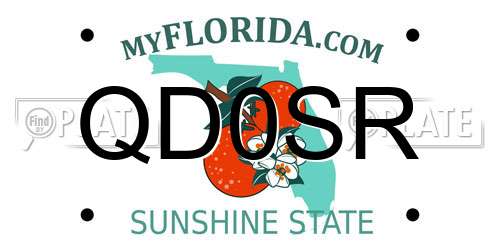 QD0SR Florida License Plate