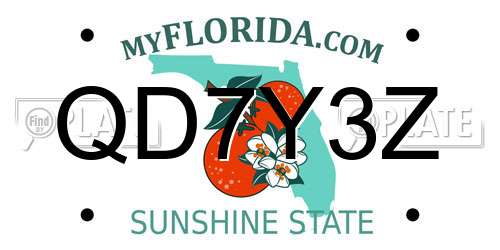 QD7Y3Z Florida License Plate