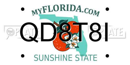 QD8T8I Florida License Plate