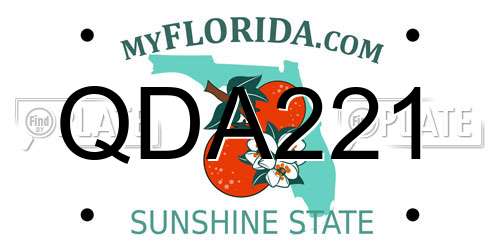 QDA221 Florida License Plate