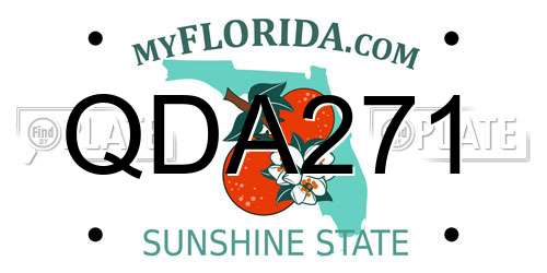 QDA271 Florida License Plate