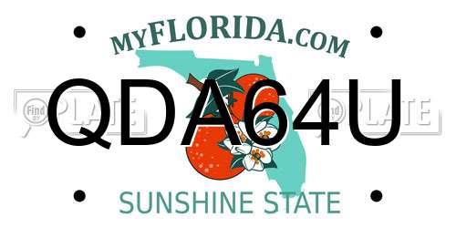 QDA64U Florida License Plate