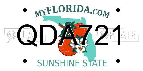 QDA721 Florida License Plate