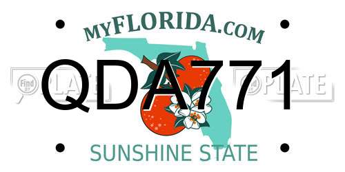 QDA771 Florida License Plate