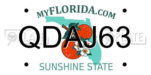 QDAJ63 Florida License Plate