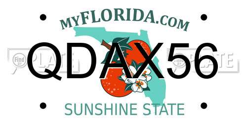 QDAX56 Florida License Plate