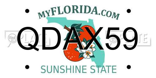 QDAX59 Florida License Plate