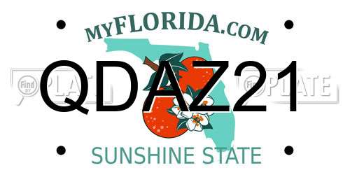 QDAZ21 Florida License Plate