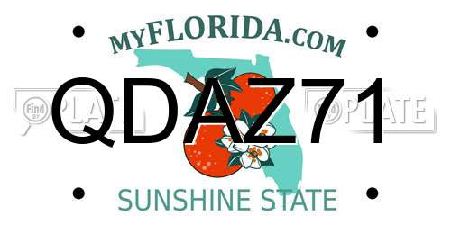 QDAZ71 Florida License Plate
