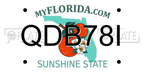 QDB78I Florida License Plate