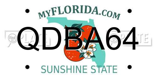 QDBA64 Florida License Plate