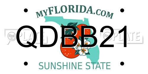 QDBB21 Florida License Plate
