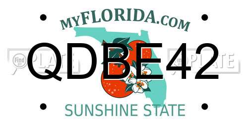 QDBE42 Florida License Plate