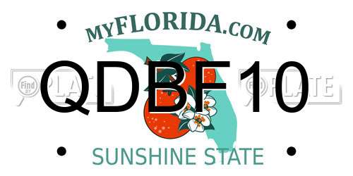 QDBF10 Florida License Plate
