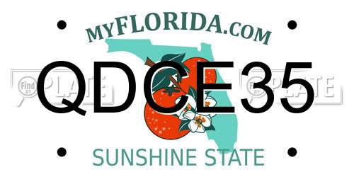 QDCE35 Florida License Plate