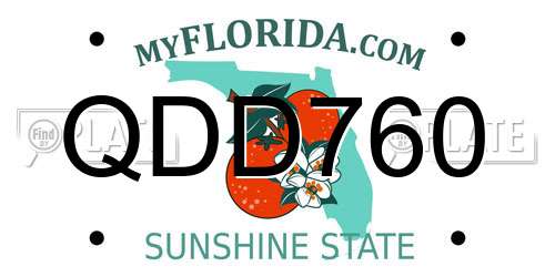 QDD760 Florida License Plate