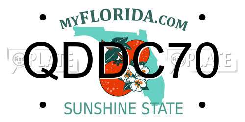 QDDC70 Florida License Plate
