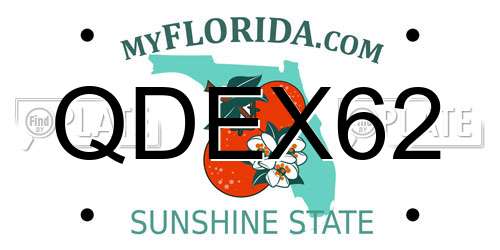 QDEX62 Florida License Plate