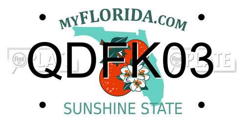 QDFK03 Florida License Plate
