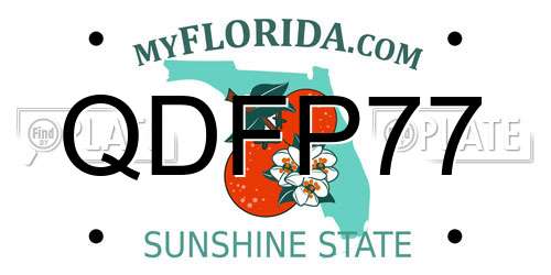 QDFP77 Florida License Plate