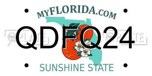 QDFQ24 Florida License Plate