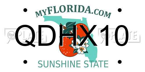 QDHX10 Florida License Plate